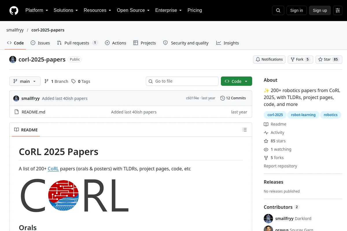 corl-2025-papers · smallfryy website or repository screenshot