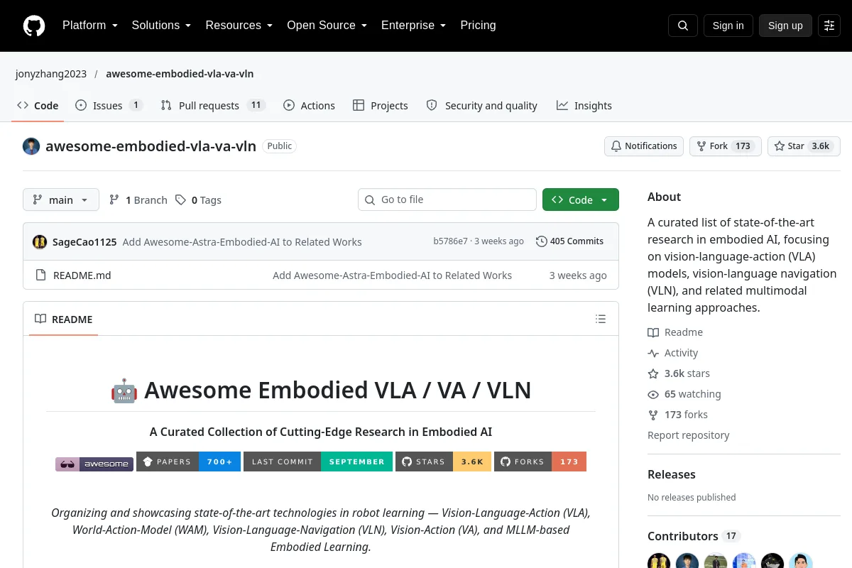 awesome embodied vla va vln · jonyzhang2023 website or repository screenshot