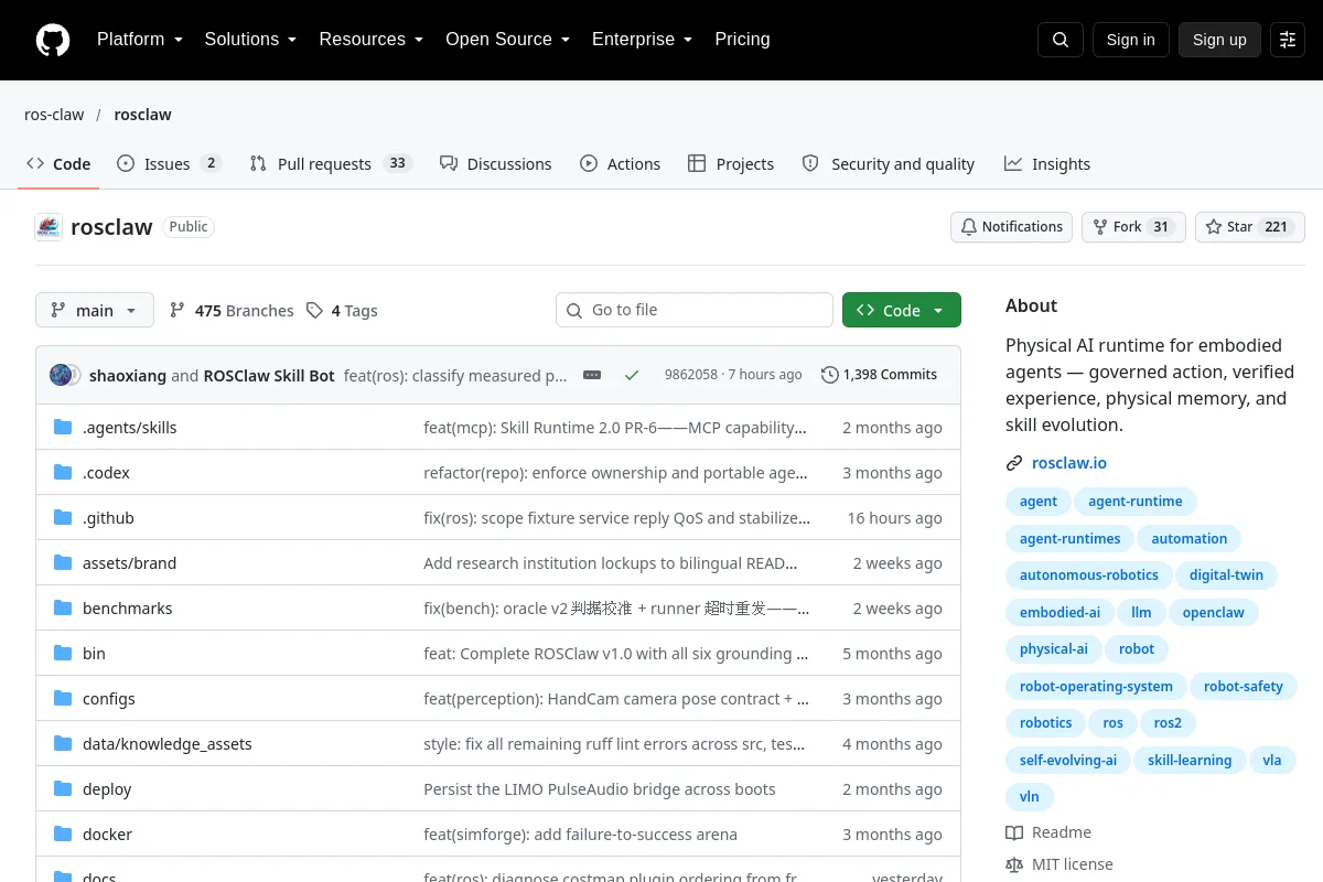 rosclaw · ros-claw website or repository screenshot