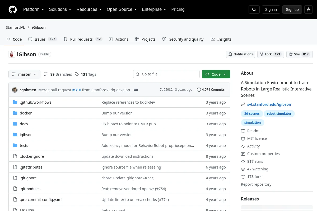 iGibson · StanfordVL website or repository screenshot
