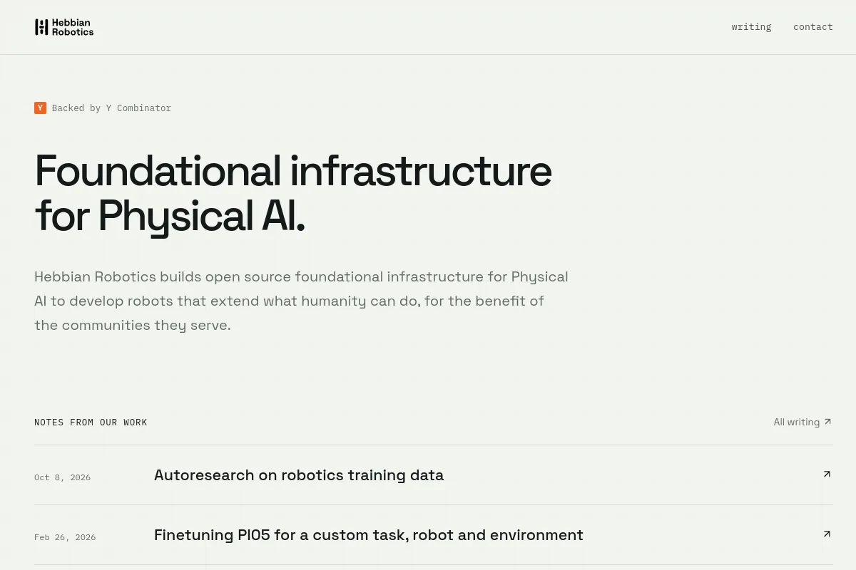 Hebbian Robotics website or repository screenshot