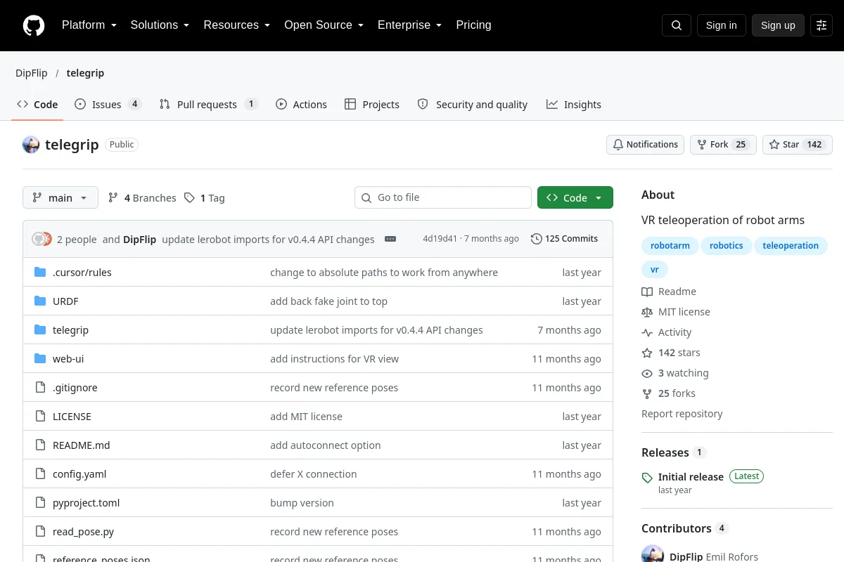 telegrip · DipFlip resource page screenshot