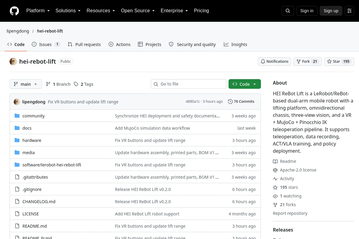 hei-rebot-lift · lipengdong website or repository screenshot
