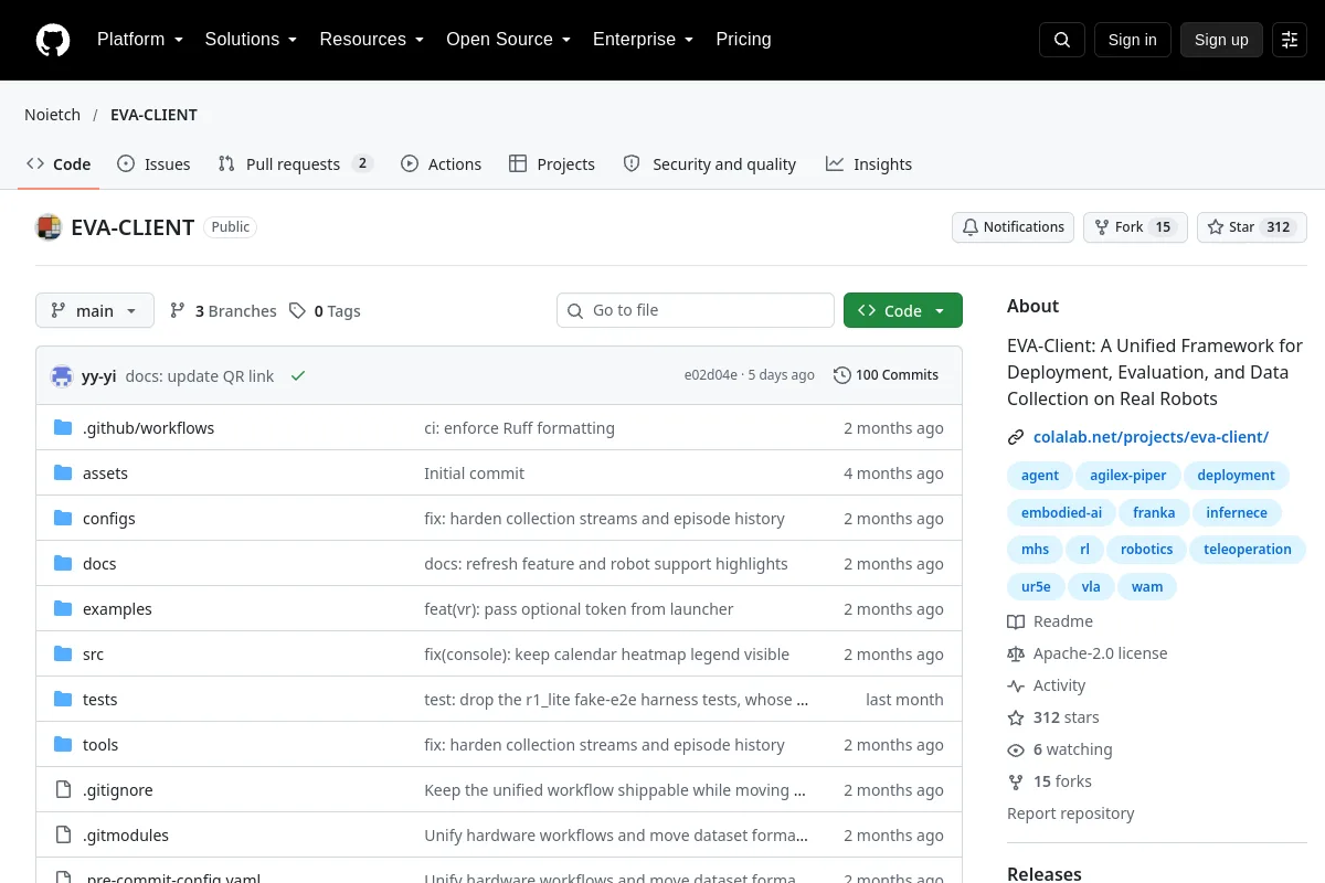 EVA-CLIENT · Noietch website or repository screenshot