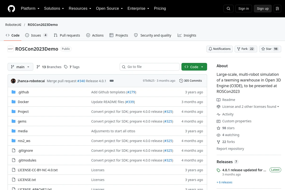 ROSCon2023Demo · RobotecAI resource page screenshot