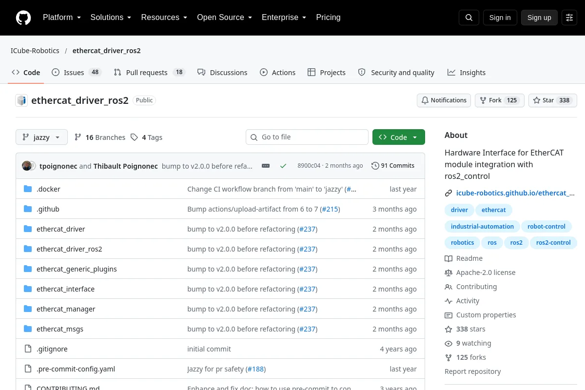 ethercat_driver_ros2 · ICube-Robotics website or repository screenshot
