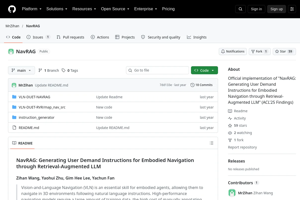 NavRAG · MrZihan resource page screenshot