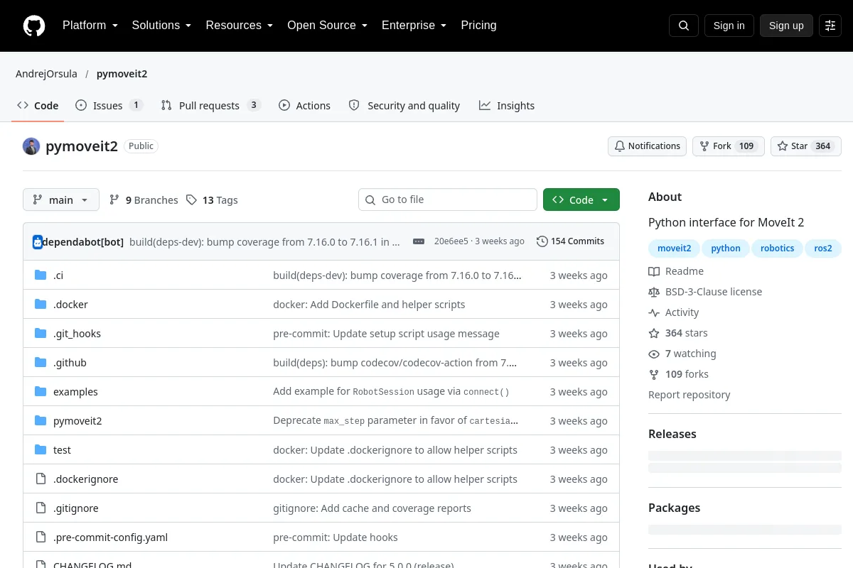 pymoveit2 · AndrejOrsula resource page screenshot