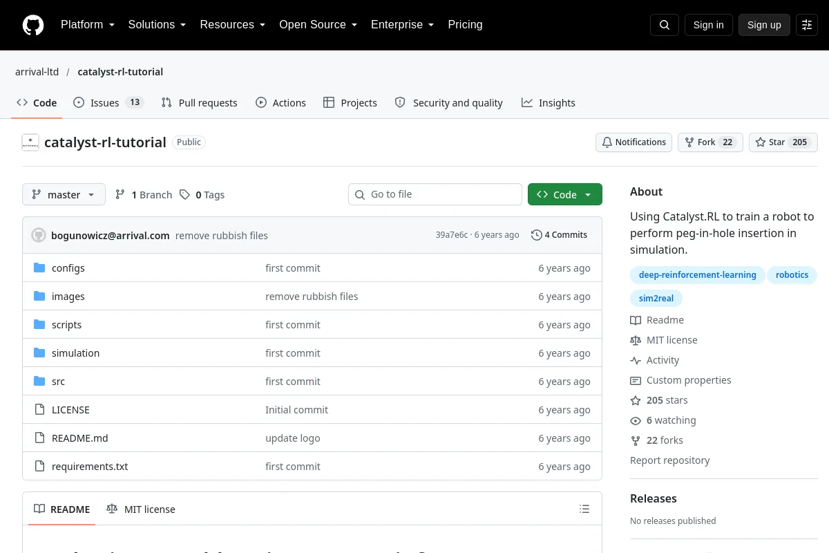 catalyst-rl-tutorial · arrival-ltd website or repository screenshot