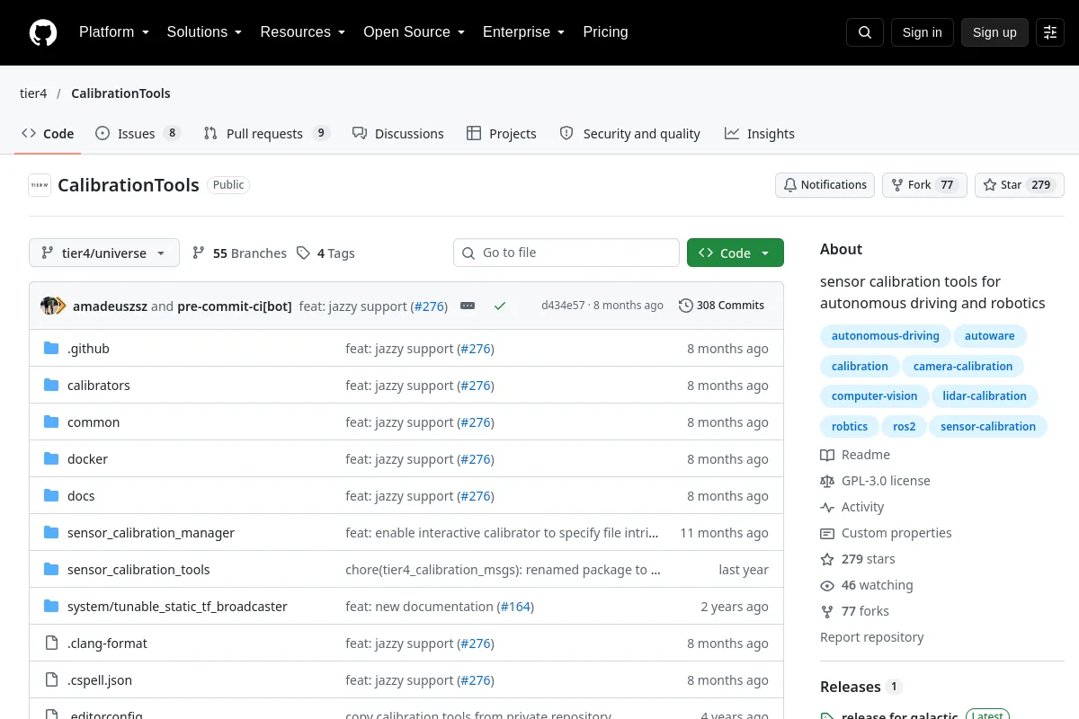 CalibrationTools · tier4 resource page screenshot