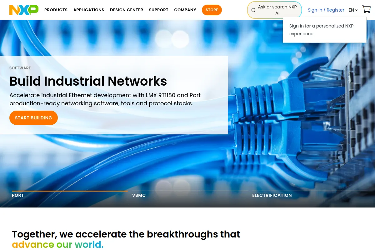 NXP Semiconductors website or repository screenshot