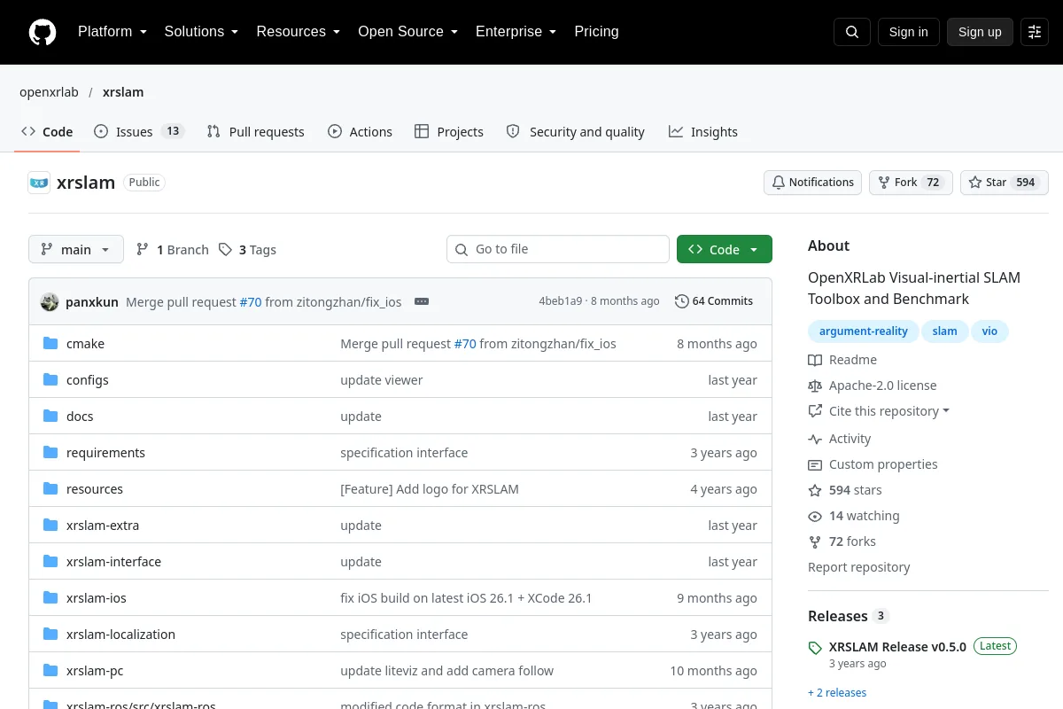 xrslam · openxrlab website or repository screenshot