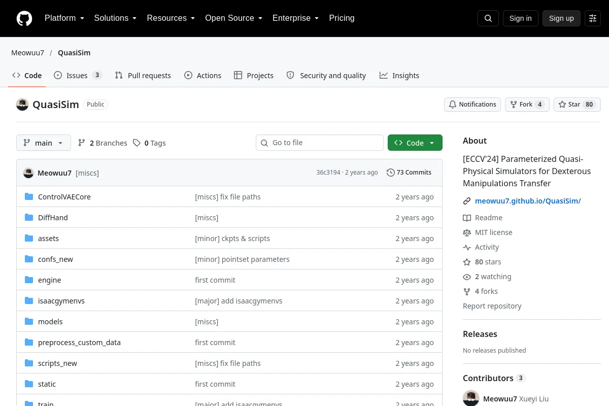 QuasiSim · Meowuu7 website or repository screenshot