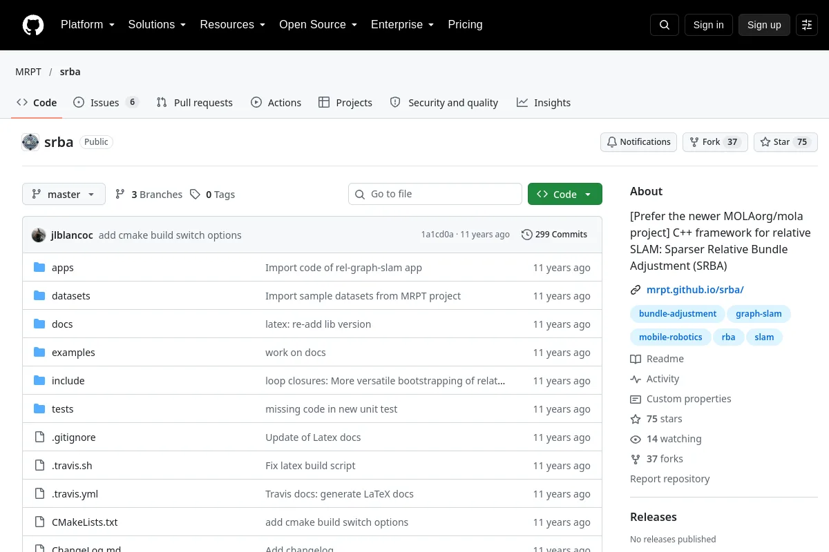 srba · MRPT resource page screenshot