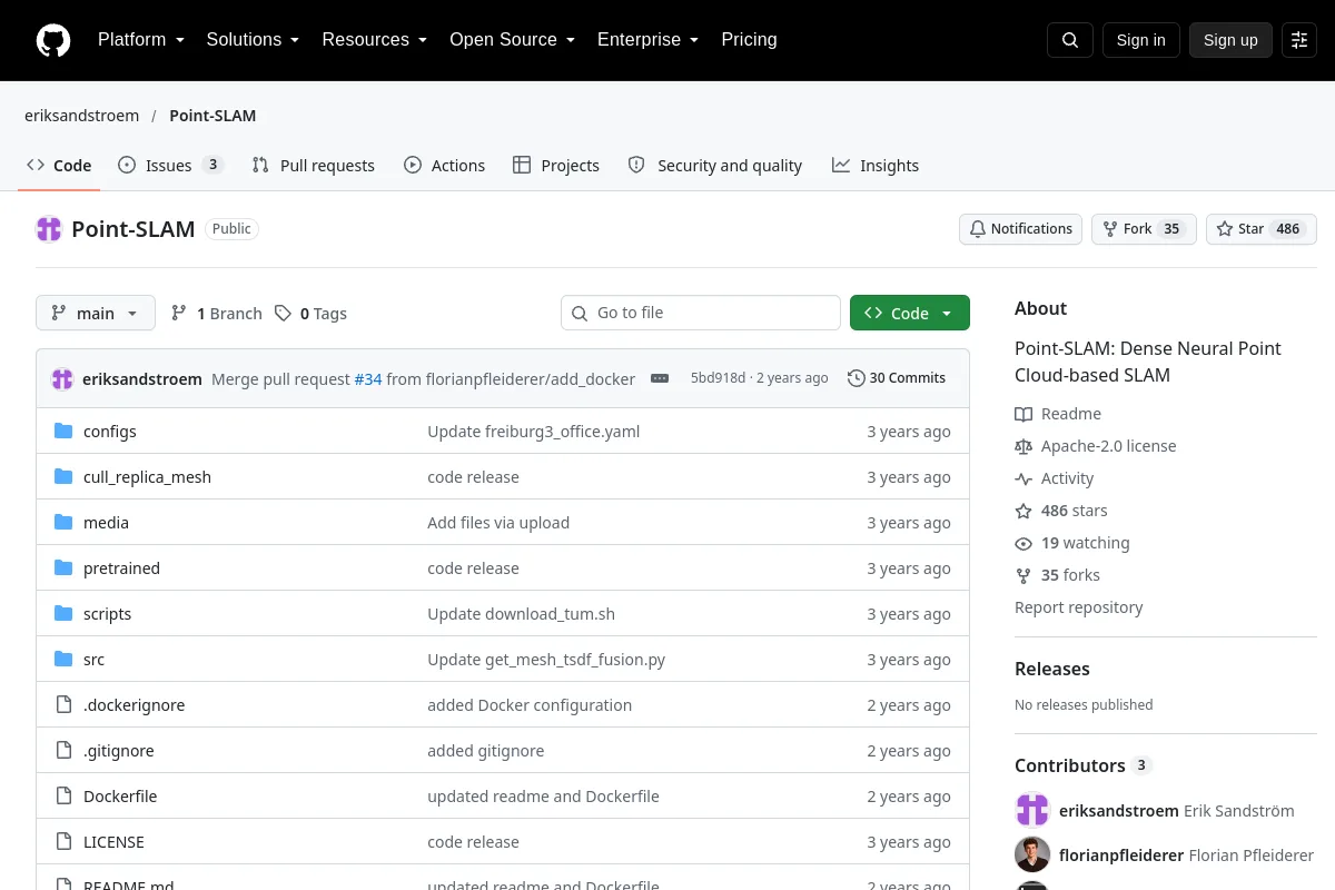 Point-SLAM · eriksandstroem website or repository screenshot