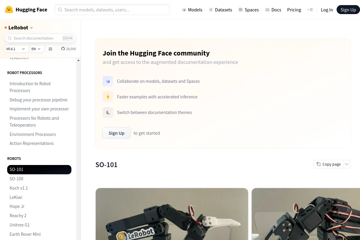 SO-101 website or repository screenshot