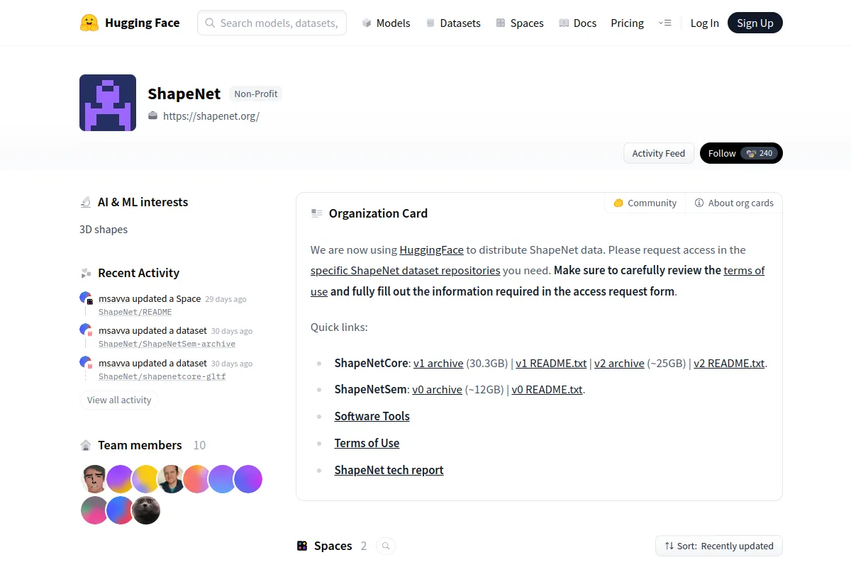 ShapeNet website or repository screenshot