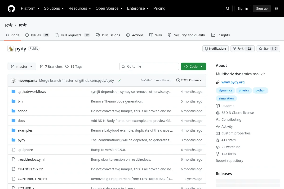 pydy · pydy resource page screenshot
