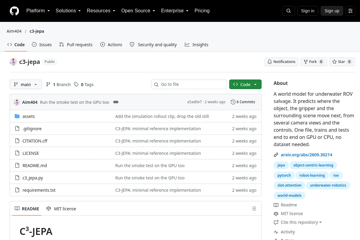 c3 jepa · Aim404 resource page screenshot