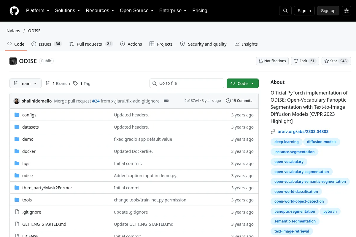 ODISE · NVlabs website or repository screenshot