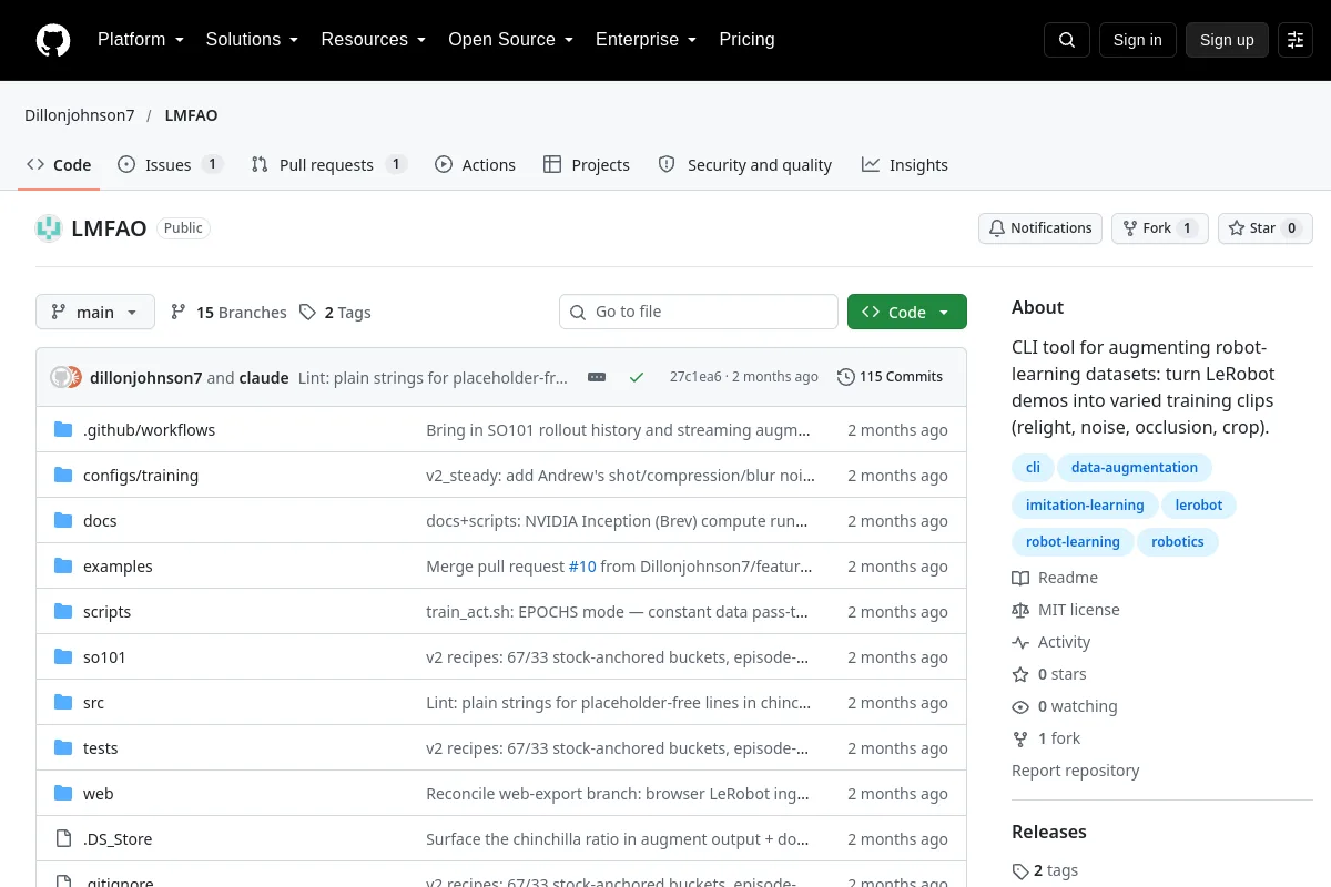 LMFAO · Dillonjohnson7 website or repository screenshot