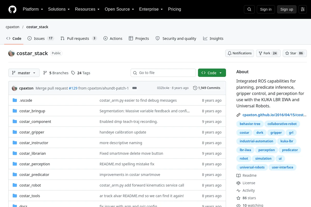 costar_stack · cpaxton website or repository screenshot