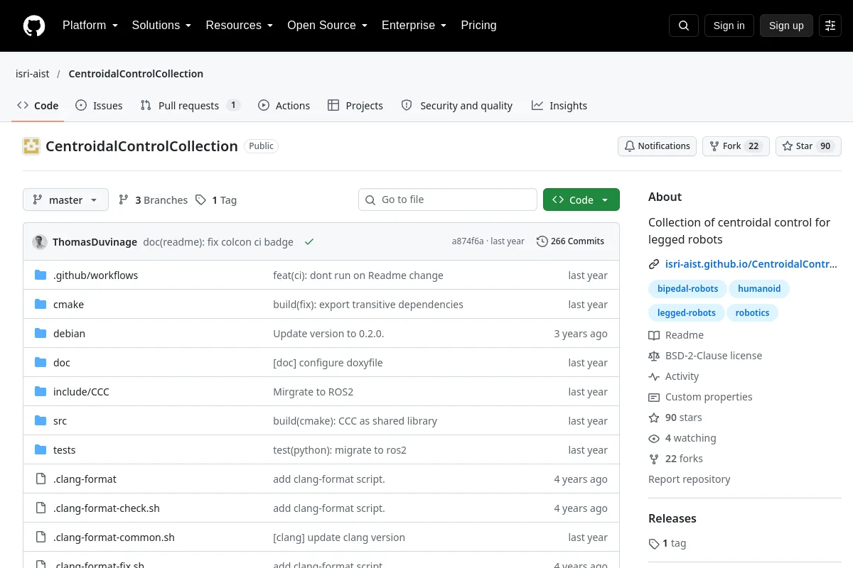 CentroidalControlCollection · isri-aist website or repository screenshot