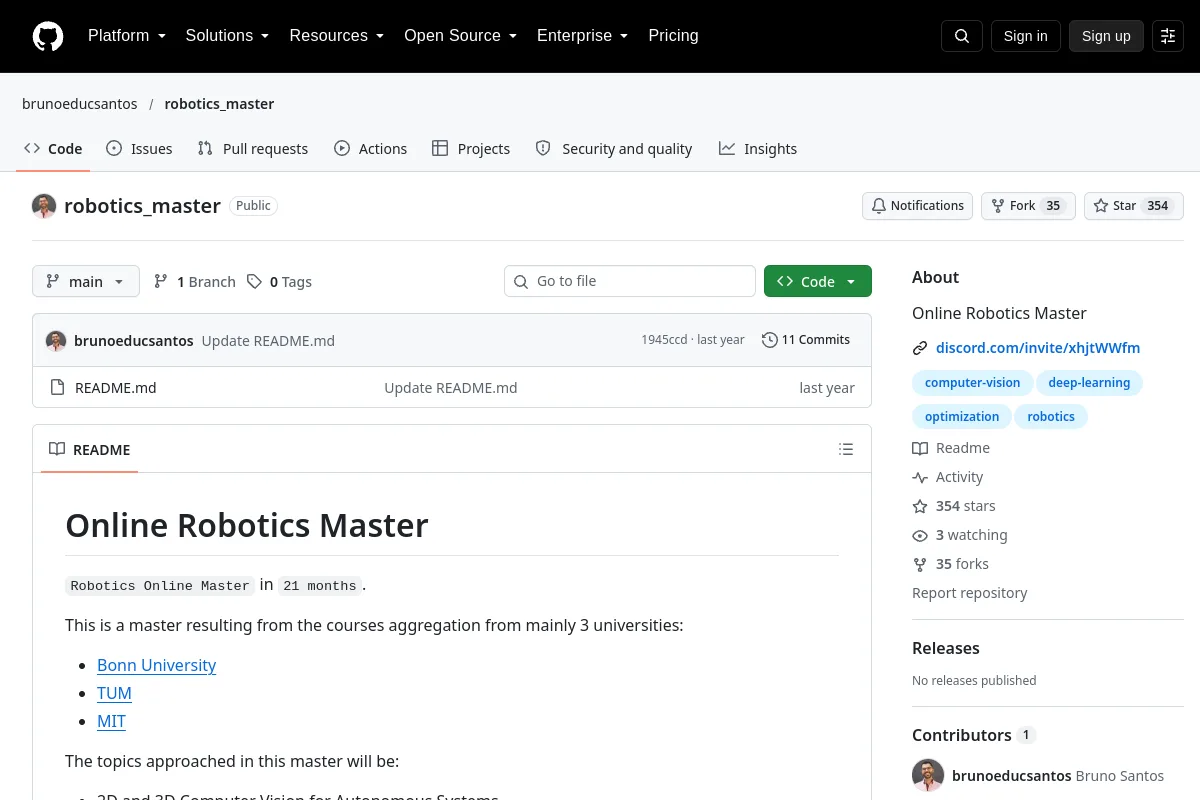 robotics master · brunoeducsantos website or repository screenshot