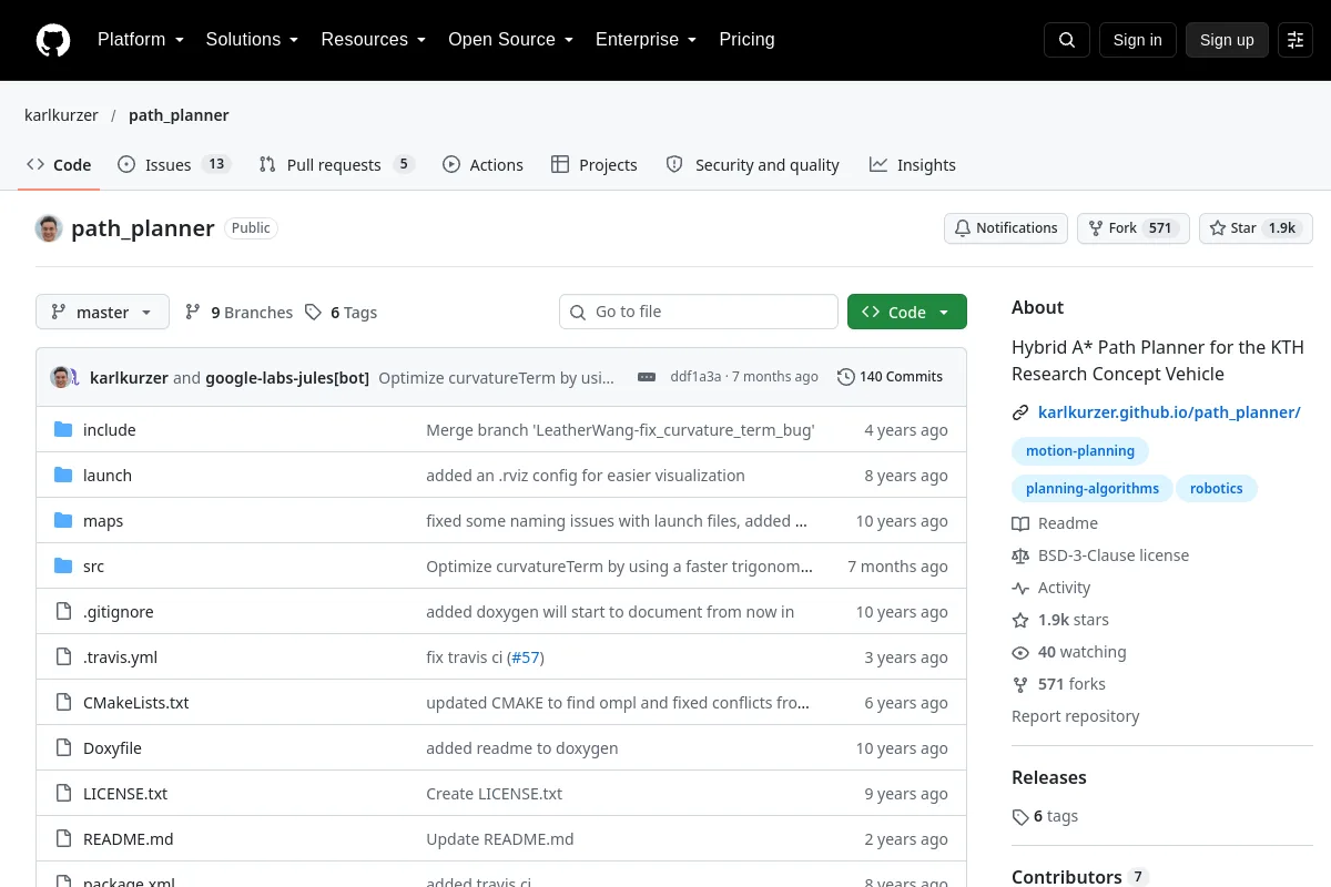 path_planner · karlkurzer resource page screenshot