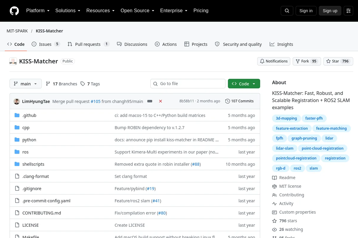 KISS-Matcher · MIT-SPARK website or repository screenshot