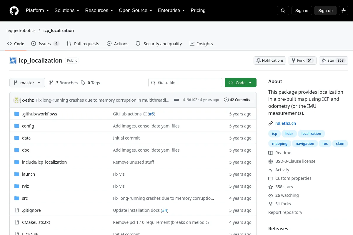 icp_localization · leggedrobotics resource page screenshot