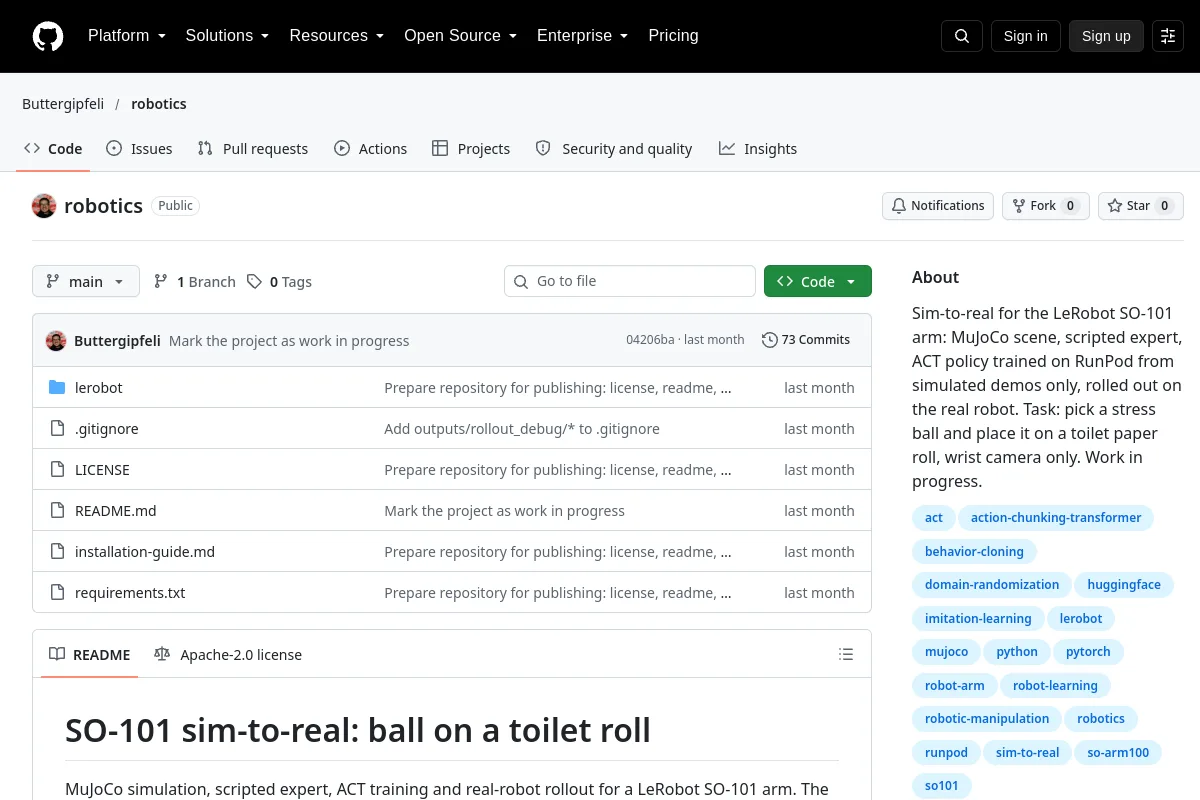robotics · Buttergipfeli resource page screenshot