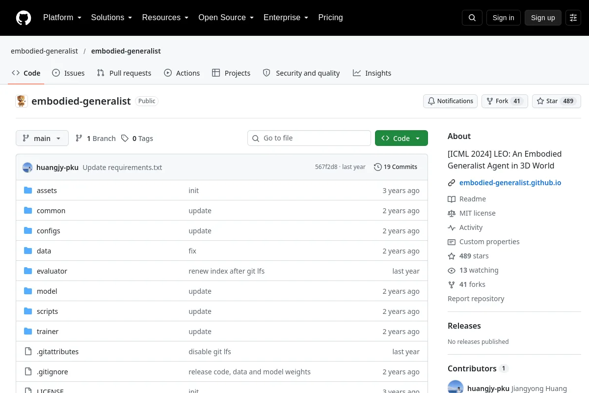 embodied generalist · embodied-generalist website or repository screenshot
