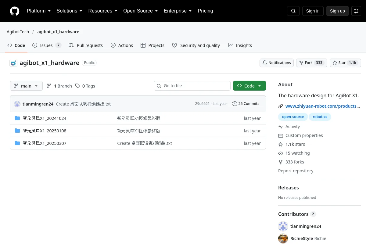 agibot x1 hardware · AgibotTech website or repository screenshot