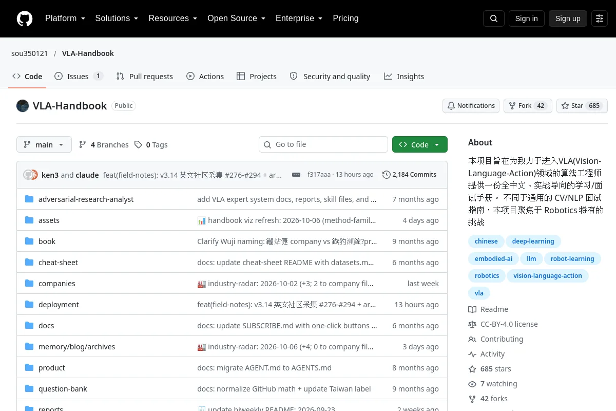 VLA-Handbook · sou350121 website or repository screenshot
