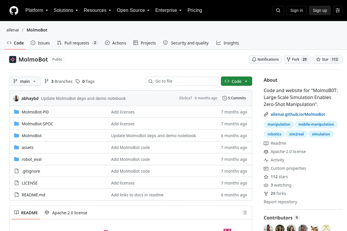 MolmoBot website or repository screenshot