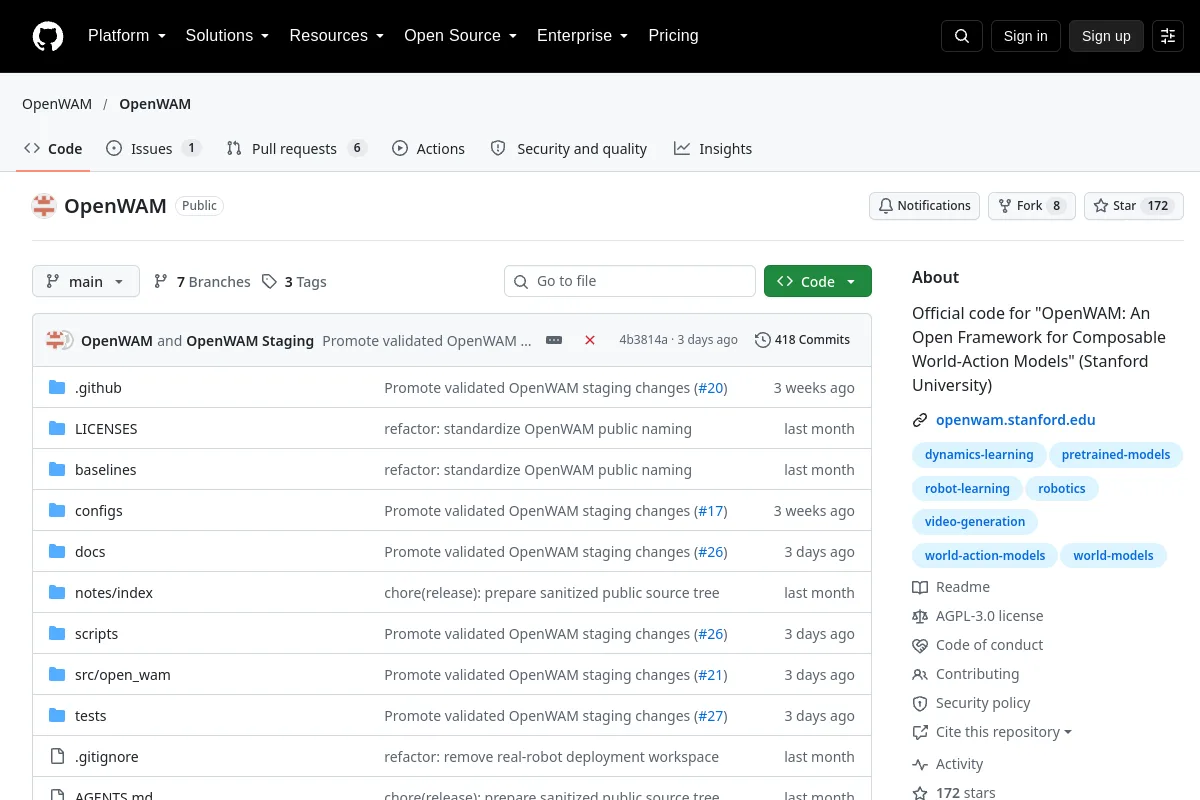 OpenWAM · OpenWAM resource page screenshot