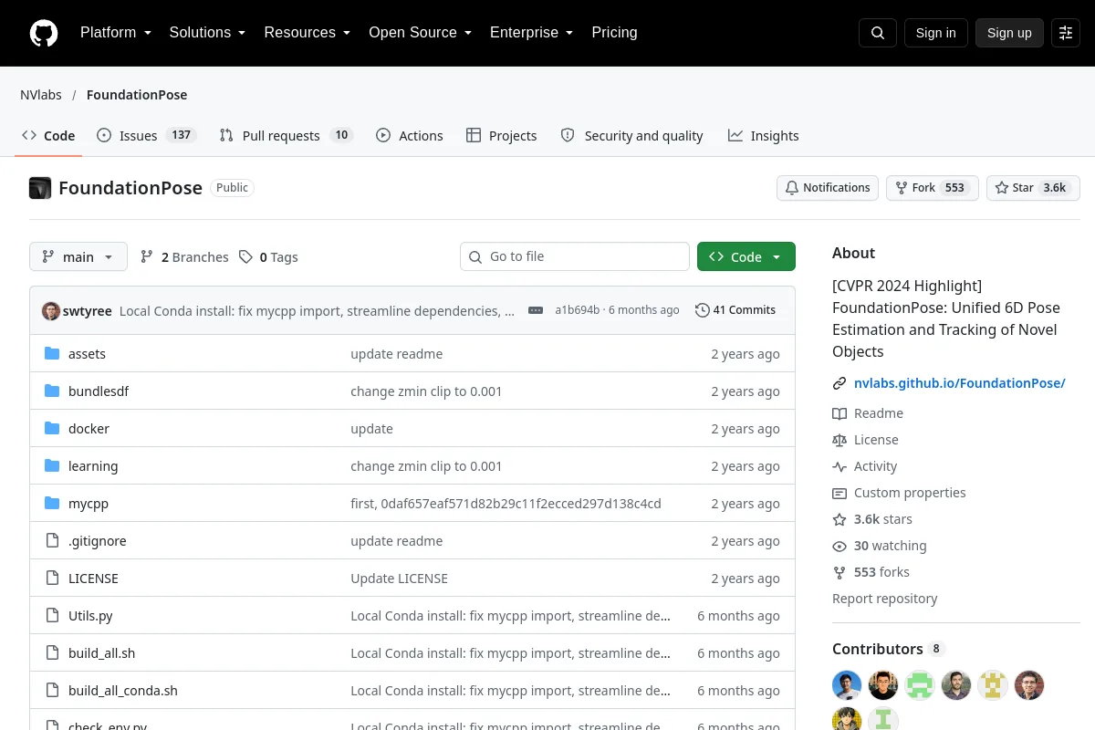 FoundationPose website or repository screenshot