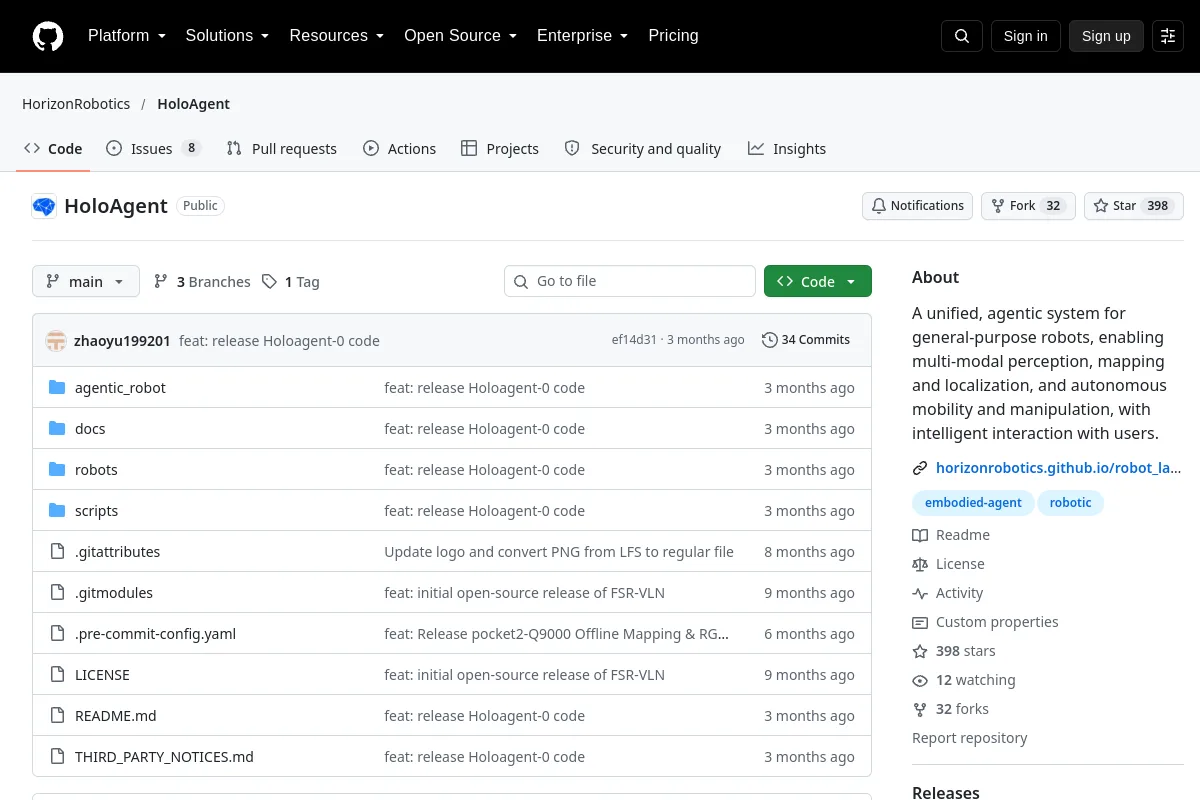 HoloAgent · HorizonRobotics website or repository screenshot