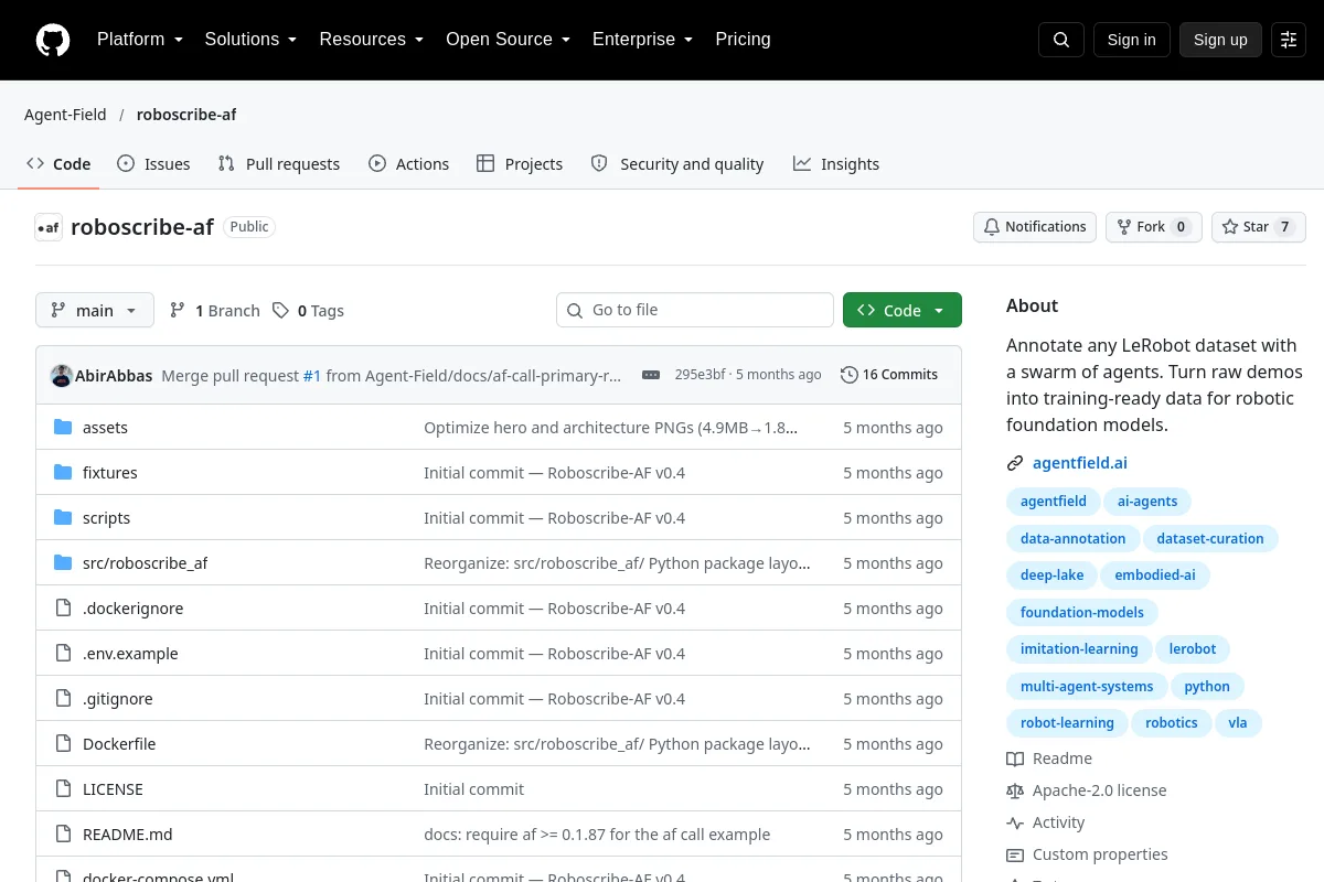 roboscribe af · Agent-Field website or repository screenshot
