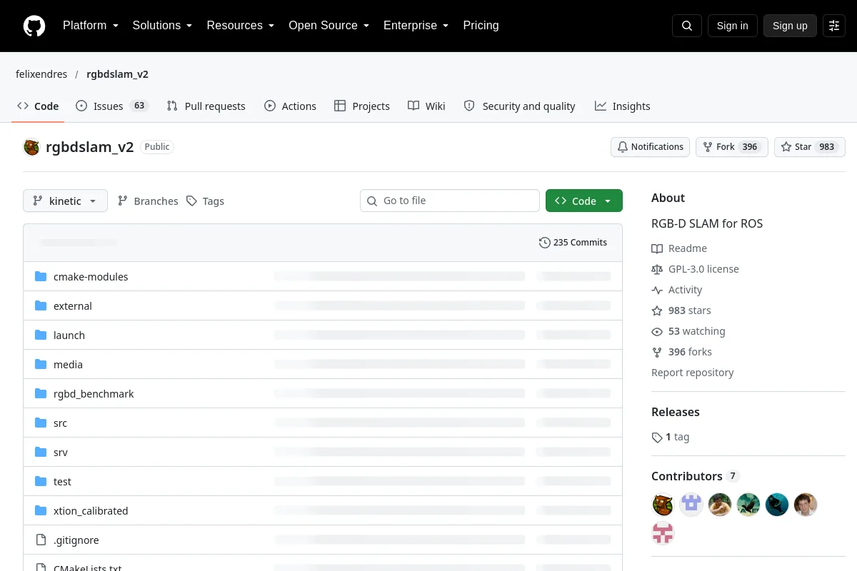 rgbdslam_v2 · felixendres resource page screenshot