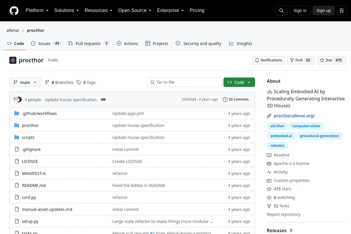 procthor · allenai website or repository screenshot