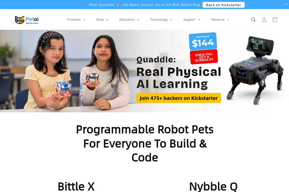 Petoi Bittle website or repository screenshot
