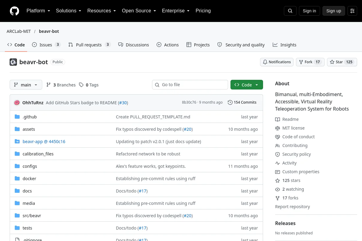 beavr-bot · ARCLab-MIT website or repository screenshot