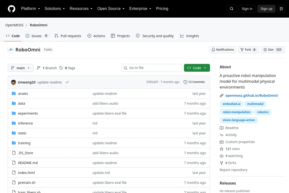 RoboOmni · OpenMOSS website or repository screenshot