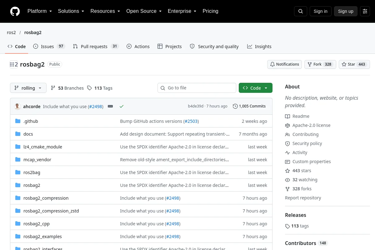 rosbag2 website or repository screenshot