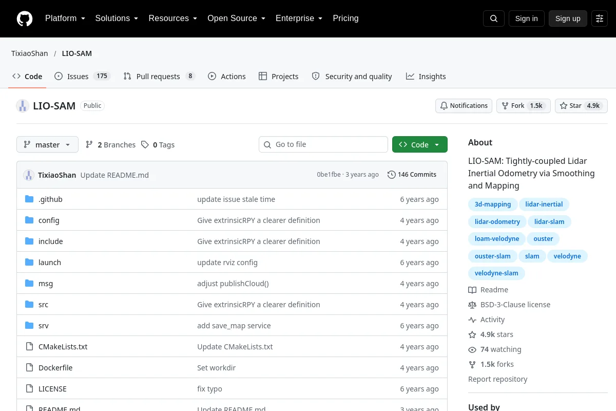 LIO-SAM website or repository screenshot