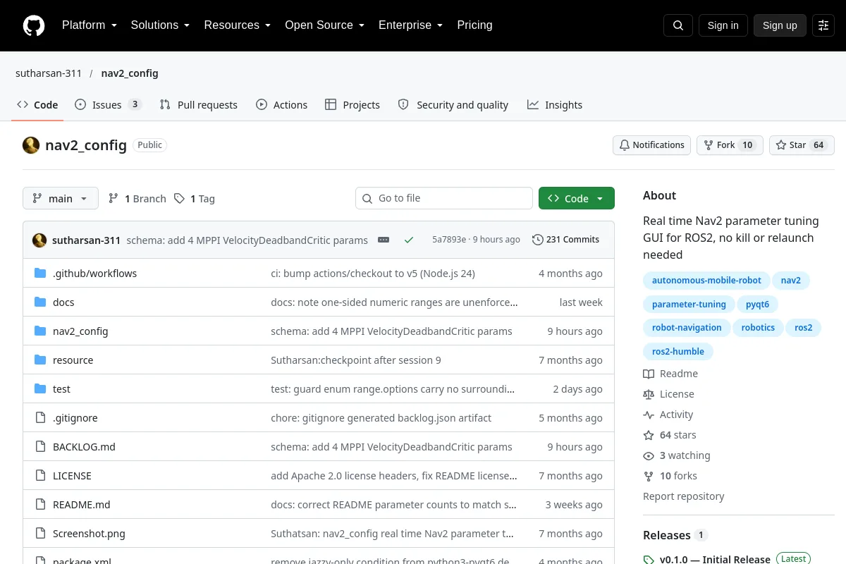 nav2_config · sutharsan-311 website or repository screenshot