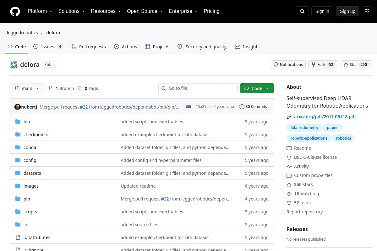 delora · leggedrobotics resource page screenshot