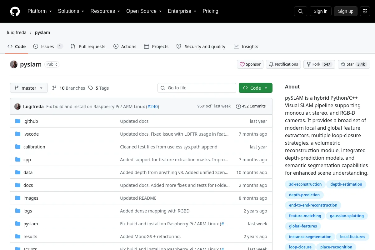 pyslam · luigifreda website or repository screenshot